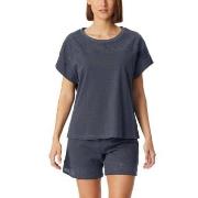 Schiesser Casual Nightwear Short Pyjama Set Mörkgrå bomull 42 Dam