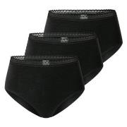 Schiesser Trosor 3P Modern Lace Rio Midi Brief Svart bomull 38 Dam