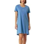 Schiesser Short Sleeve Sleepshirt Ljusblå bomull 46 Dam