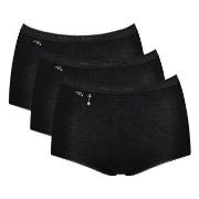 Sloggi Trosor 3P Pearl Maxi Svart bomull 46 Dam