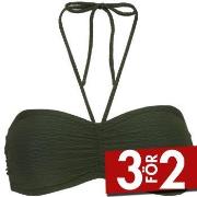 Damella Olivia Textured Padded Bikini Bra Mörkgrön nylon 36 Dam