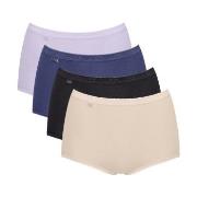 Sloggi Trosor 4P Basic Plus Maxi Panty Blå/Lila bomull 40 Dam