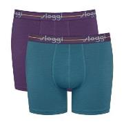 Sloggi Kalsonger 2P Men Start Short C2P Lila/Turkos bomull Medium Herr