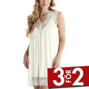 Damella Viscose Plain Sleeveless Nightdress Elfenben viskos Small Dam