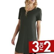 Damella Bamboo Plain Short Sleeve Nightdress Oliv Bambu Medium Dam