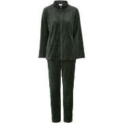 Damella Velour Plain Suit Mörkgrön Medium Dam