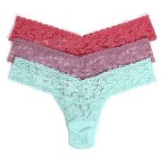 Hanky Panky Trosor 3P Low Rise Lace Thong Blå/Lila nylon One Size Dam