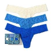 Hanky Panky Trosor 6P Low Rise Lace Thong  D2 Blå/Vit nylon One Size D...