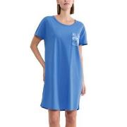 Triumph Nightdress Short Sleeve Blå bomull 38 Dam