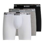 BOSS Kalsonger 3P Power Boxer Brief Long Grå/Svart bomull Medium Herr