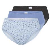 Schiesser Trosor 3P Modern Brazillian Slips Svart/Blå bomull 42 Dam