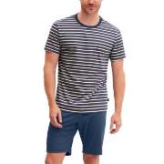 Calida Relax Streamline 2 Short Pyjamas Indigoblå bomull XX-Large Herr