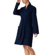 Schiesser Essentials Waffle Bathrobe Mörkblå bomull Large Dam