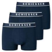 Schiesser Kalsonger 3P Organic Cotton Boxer Briefs 3XL-4XL Mörkblå bom...