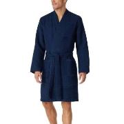 Schiesser Waffle Bathrobe Mörkblå bomull Small Herr