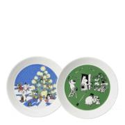 Moomin Arabia - Mumintallrik 19 cm 2-pack Teckning & Jul