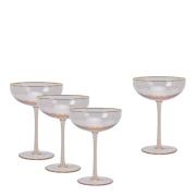 Modern House - Champagneglas med Guldkant 23 cl 4-pack Soft Pink