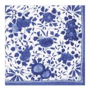 Caspari - Delft servett 25x25 cm 20-pack blå/vit