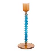 Villa Collection - Style Ljusstake Glas 16,3 cm Blå/Amber