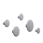 The Dots klädkrokar, 5-pack grå