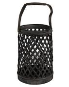 Bamboo Round Lykta Svart