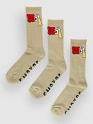 Empyre 3 Pack Skate Socks beige/khaki