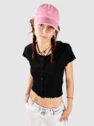 Urban Classics Cropped Button Up Rib T-Shirt black