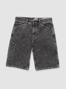 Volcom Labored Denim Utility Shorts light acid black