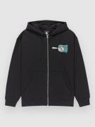 Element Paint Brush Hoodie med Dragkedja flint black