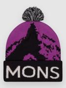 Mons Royale Mtn Pixel Merino Pom Pom Mössa purple bolt/black