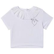 Raspberry Plum Joy Ruffle Collar T-shirt Vit 12 months