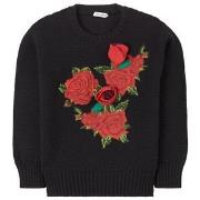 Dolce & Gabbana Flower Applique Wool Knit Tröja Svart 8 år