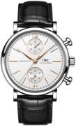 IWC Herrklocka IW391406 Portofino Silverfärgad/Läder Ø39 mm