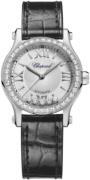 Chopard Damklocka 278573-3013 Happy Sport Silverfärgad/Läder Ø30 mm