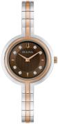 Bulova Damklocka 98P194 Diamond Brun/Roséguldstonat stål Ø30 mm