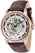 Invicta Herrklocka 30924 Objet D Art Silverfärgad/Läder Ø42 mm