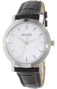 Bulova Damklocka 96X132 Dress Vit/Läder Ø32 mm