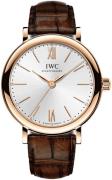 IWC Damklocka IW357401 Portofino Silverfärgad/Läder Ø34 mm