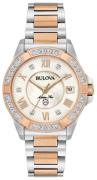 Bulova Damklocka 98R234 Vit/Roséguldstonat stål Ø32 mm