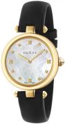 Gucci Damklocka YA141404 Diamantissima Vit/Läder Ø32 mm