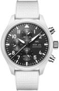 IWC Herrklocka IW389105 Pilots Svart/Gummi Ø44.5 mm