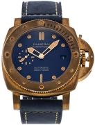 Panerai Herrklocka PAM01074 Submersible Bronzo Blå/Läder Ø42 mm