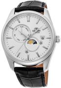 Orient Herrklocka RA-AK0310S10B Moonphase Silverfärgad/Läder Ø42 mm