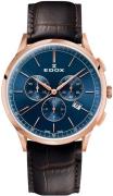 Edox Herrklocka 10236-37RC-BUIR Les Bemonts Blå/Läder Ø42 mm