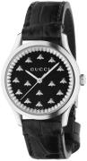 Gucci Herrklocka YA126380 G-Timeless Svart/Läder Ø42 mm
