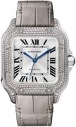 Cartier Herrklocka WJSA0014 Santos De Silverfärgad/Läder