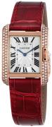 Cartier Tank Anglaise Damklocka WT100029 Silverfärgad/Läder