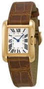 Cartier Tank Anglaise Damklocka W5310042 Silverfärgad/Läder