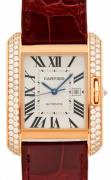 Cartier Tank Anglaise Herrklocka WT100016 Silverfärgad/Läder