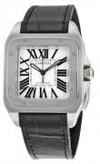 Cartier Santos Santos 100 W20106X8 Silverfärgad/Läder 32x32 mm